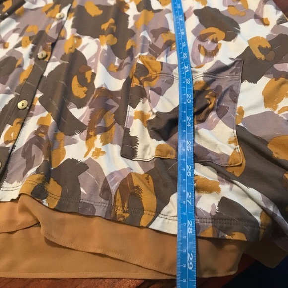 LOGO by Lori Goldstein Printed Button Front Knit Cardigan Size 1X - Picture 9 of 12